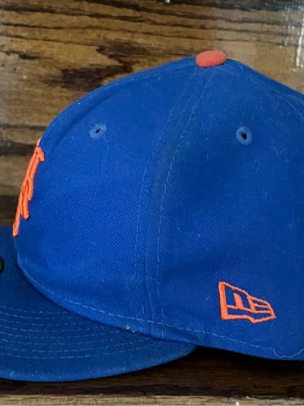 New Era Mets Fitted Cap - Blue with Orange Logo